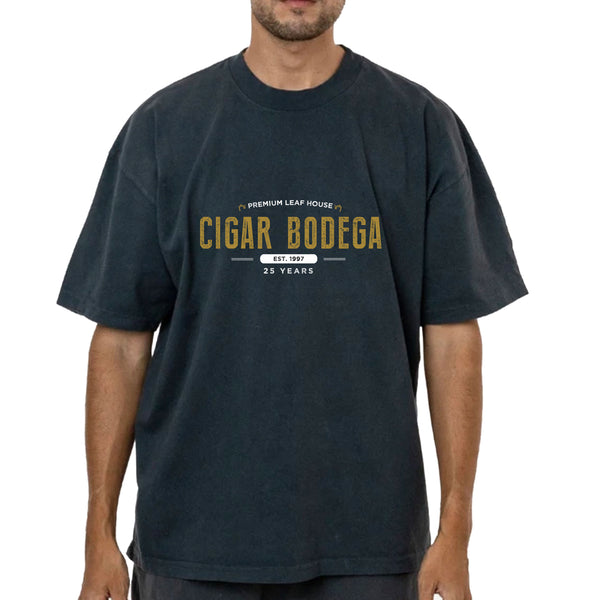 Cigar Bodega Vintage Tee (Black) - LA Apparel